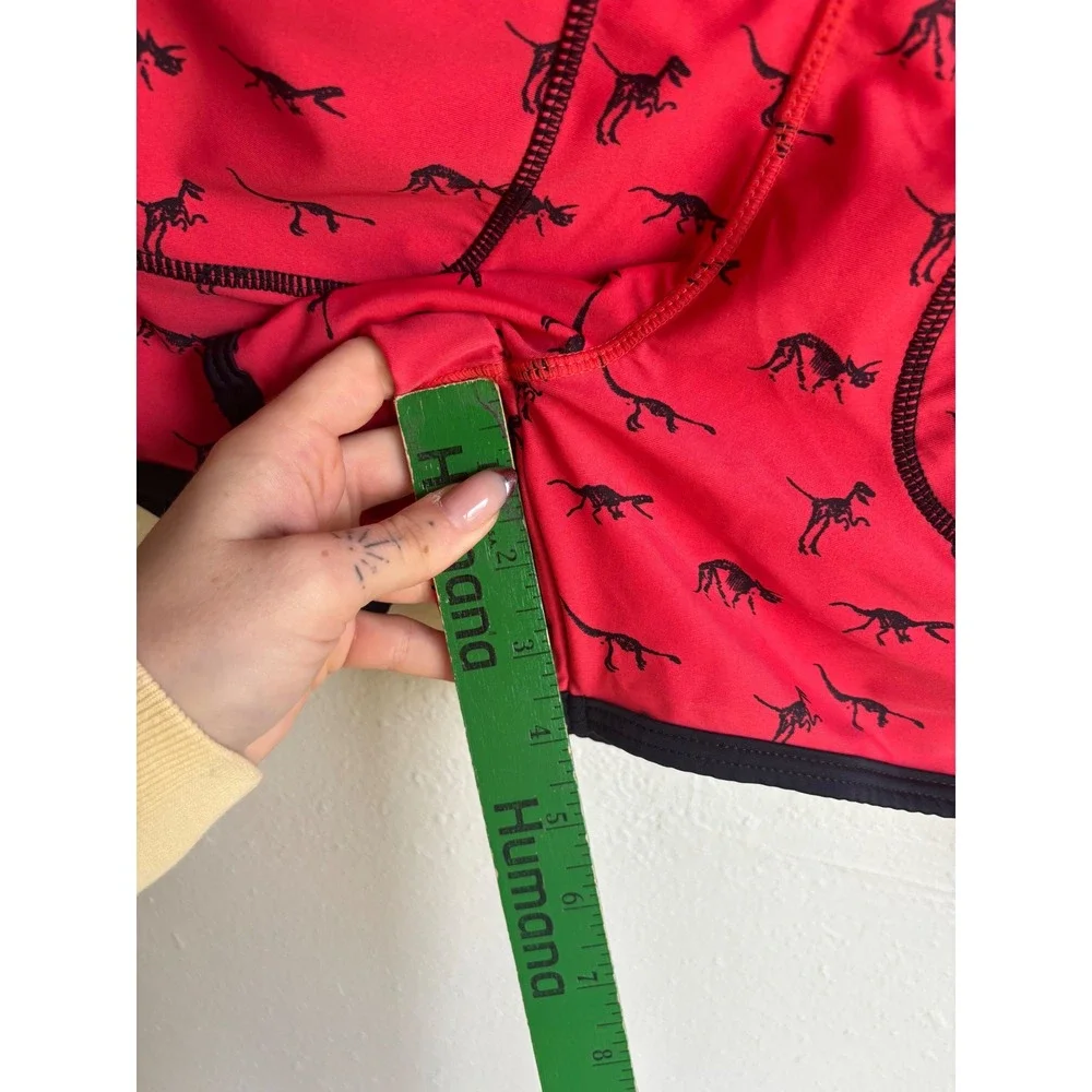 Taddlelee‎ Mens Red Dinosaur Skeleton Print Swim Trunks Board Shorts Large L